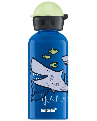 Детска бутилка Sigg KBT – Sharkies, синя, 0.4 L - 1